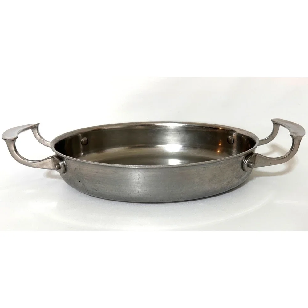Commercial Vollrath Stainless Steel Oval Au Gratin Display Pan Miramar 49420
